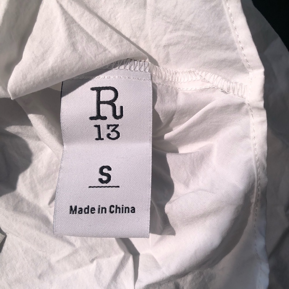 R13 Tied Up Shirt White Avant Garde Strapless S - Picture 9 of 9